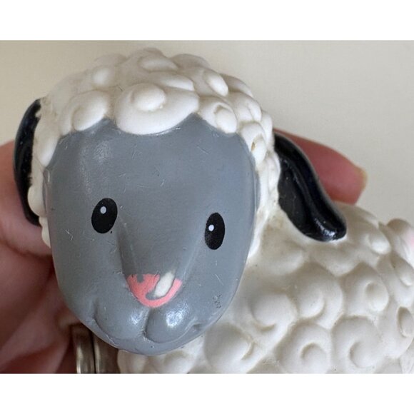 Vintage FisherPrice 1997 Sheep Lamb Toy Replacement Figure Farm Nativity US WEAR - Picture 4 of 13